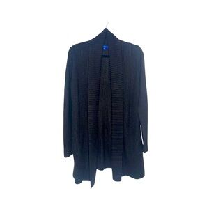 APT. 9 Black Cardigan Sweater with Silver Flecks & Pockets M
